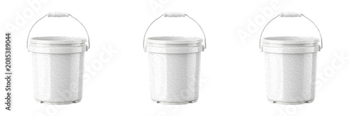 set of the isolated on withe background PNG white plastic utility bucket HD quality''