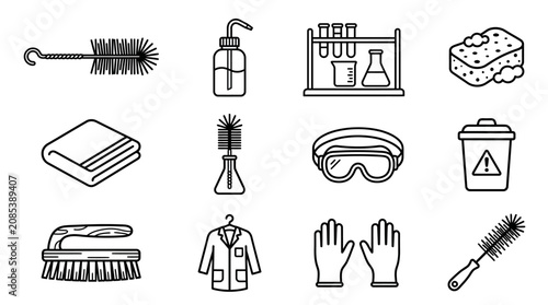 Canvastavla Cleaning supplies and protective gear.