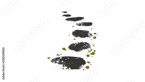 Stone Footpath Symbol Representing Journey And Progress Vector Isolated on Transparent Background