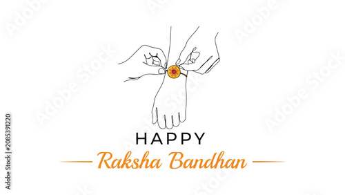 Konstfotografi Happy Raksha Bandhan illustration showing sister tying rakhi thread on brother’s