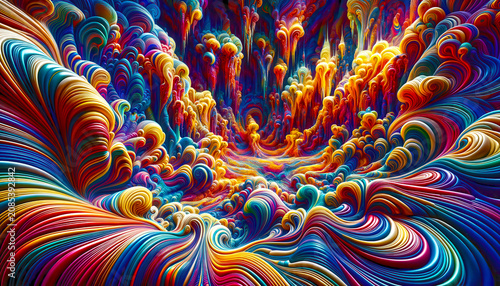 Colorful three dimensional abstract