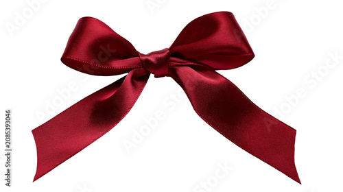 Schilderij op canvas Satin red bow tie ribbon decoration