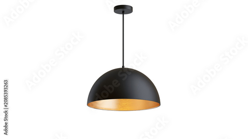 Tableau sur toile Black dome pendant lamp with gold interior