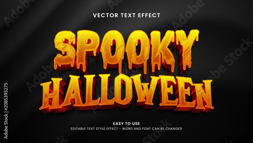 spooky halloween editable text effect 3d vector premium