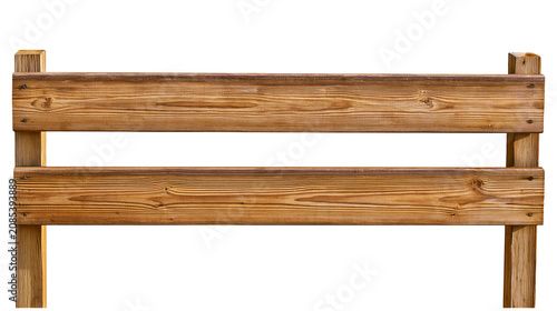 Tableau sur toile Wooden fence section with two horizontal planks and vertical posts