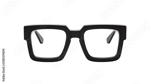 Fotografi Thick black square frame eyeglasses with clear lenses