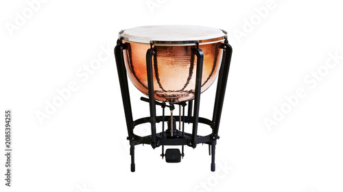 Copper Timpani Drum with Black Metal Stand and Pedal