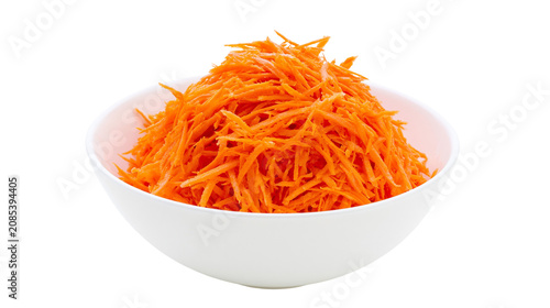Foto Bowl of shredded carrots