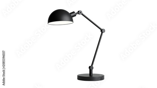 Принти на полотні Black adjustable desk lamp with articulated arm and round base
