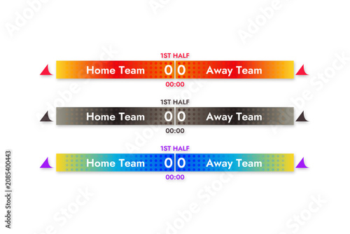 фотографія Set of colorful sports rivalry banners with score tracking