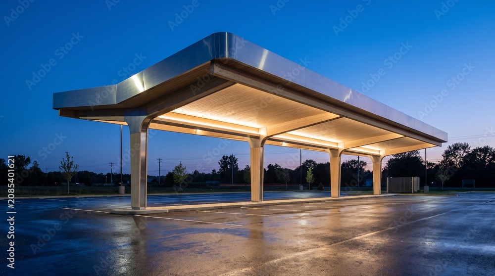 Fototapeta premium Night Swimming Pool and Beach at Sunset with City Skyline, Bridge, Highway Overpass, River and Sea Coastal Landscape Architecture