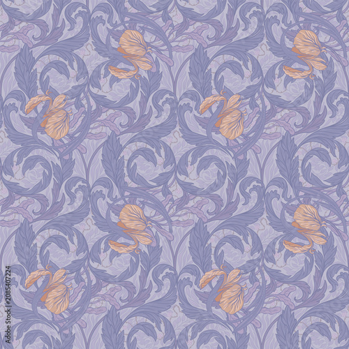 Floral vintage seamless pattern for retro wallpapers. Enchanted Vintage Flowe...