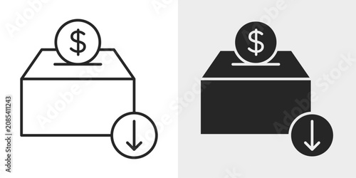 Cash Deposit Icon represents depositing money into a bank account.