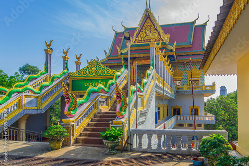 Wat Krom is a Buddhist temple located on a small hill on Santipheap Street where about 3 kilometers from the provincial town of Sihanoukville, Cambodia