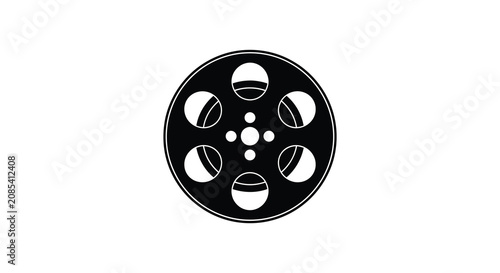 Photos Film reel with sprockets a black and white silhouette sprocket cinematic