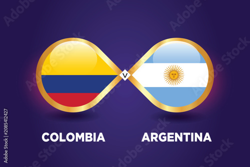 Cuadro en lienzo Argentina vs Colombia  Football Match championship Template design