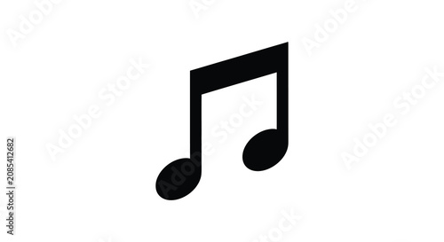 Two eighth notes musical symbol in black silhouette music note eighthnote