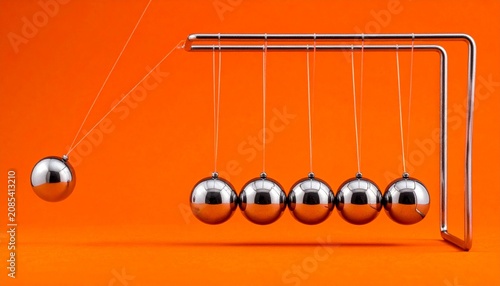 Newton’s Cradle Momentum Energy Transfer Physics Concept