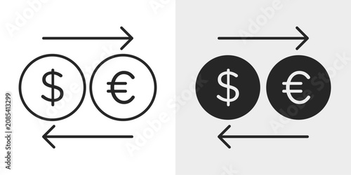 Foto Currency Conversion Icon represents exchanging one currency into another