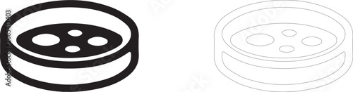 Принти на полотні Petri dish with biomaterial, biological research and virology symbol, vector icon filled and outline