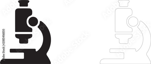 Photos Biological microscope for cytology, microbiology and diagnosis instrument, vector icon filled and outline