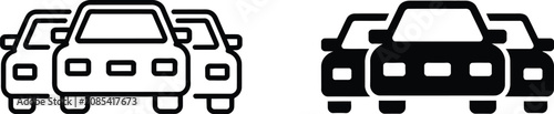 Foto Cars traffic lineup icons set vector illustration