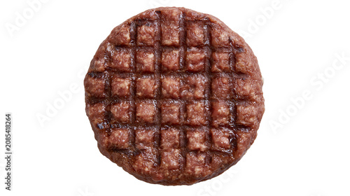 Принти на полотні Grilled beef burger patty with criss-cross grill marks