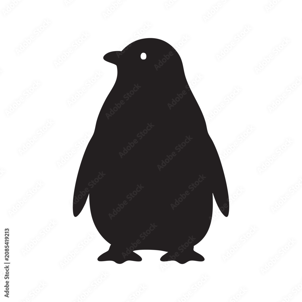 Fototapeta premium Black penguin silhouette standing