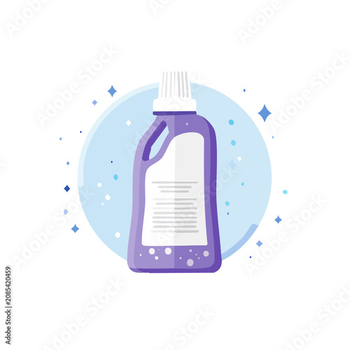 Purple detergent bottle flat vector illustration