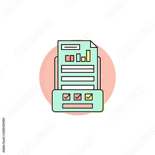 Small Business Accounting Document Tray Badge Icon