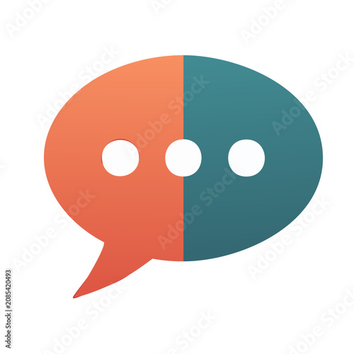 Speech bubble icon with dots and gradient colors