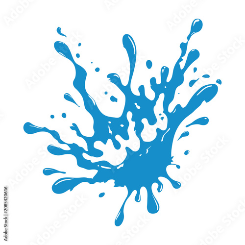 Blue water splash vector illustration