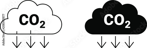 Obraz na płótnie Carbon dioxide emission cloud icons vector illustration
