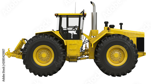 Tableau sur toile Yellow heavy duty articulated wheel loader construction vehicle