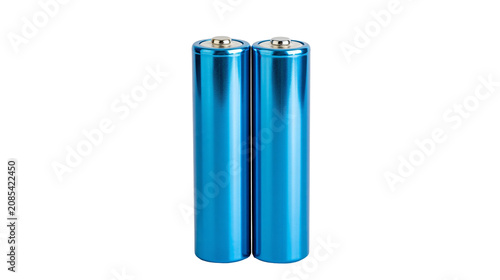 Two blue AA batteries side by side