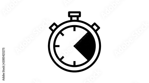 Photos Stopwatch icon with black segment indicating time elapsed