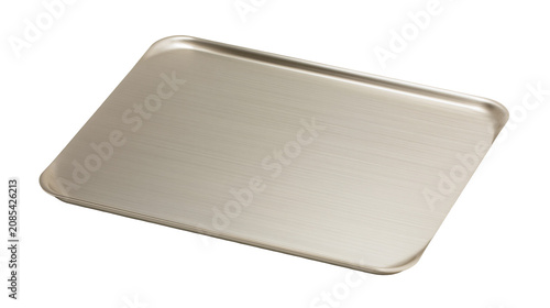 Brushed metal baking sheet with rounded corners