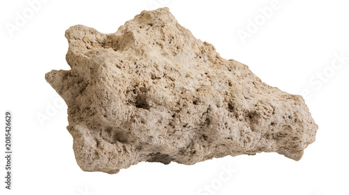 Obraz na plátně Rough porous beige limestone rock fragment