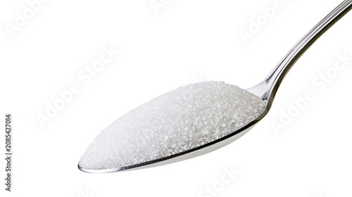 Tableau sur toile Spoonful of white granulated sugar crystals