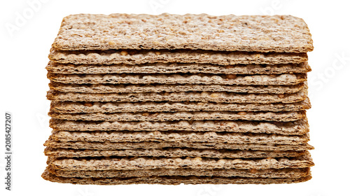 фотографія Stack of whole grain crispbread crackers
