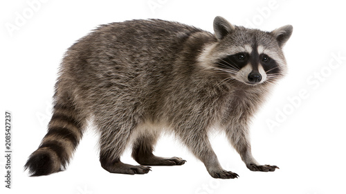 Photos Raccoon with striped tail and black eye mask
