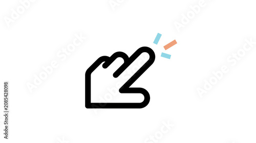 Hand gesture pointing with two fingers and small sparks