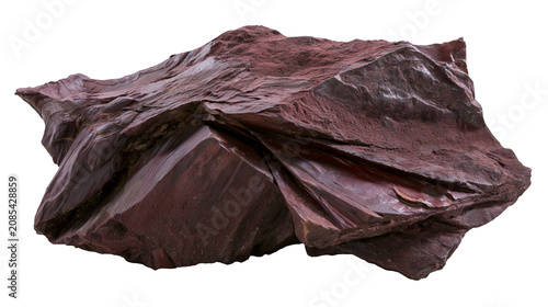 Foto Rough textured dark red rock fragment with layered planes