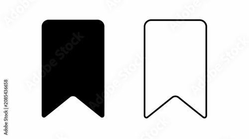 Bookmark icons, filled and outlined, for digital save concept.