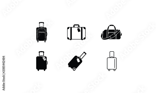 Travel baggage collection luggage handbag case journey tourism.
