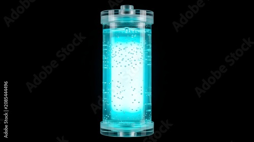 Cylindrical liquid cooling reser showcasing modern professional aesthetic abstract background