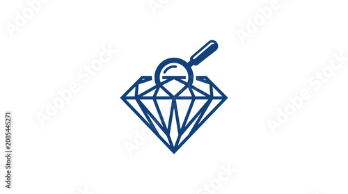 Tableau sur toile Diamond with a magnifying glass closely.