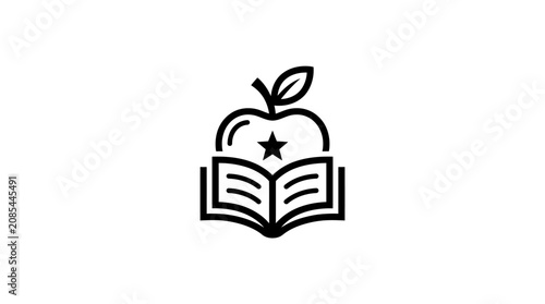 Education icon with apple star.