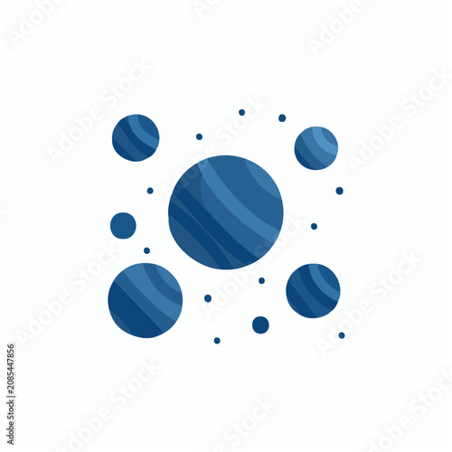 Abstract Blue Circles and Dots Pattern