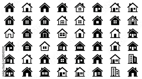 Collection of various house icons.